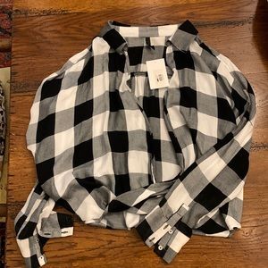 Black and white plaid top
